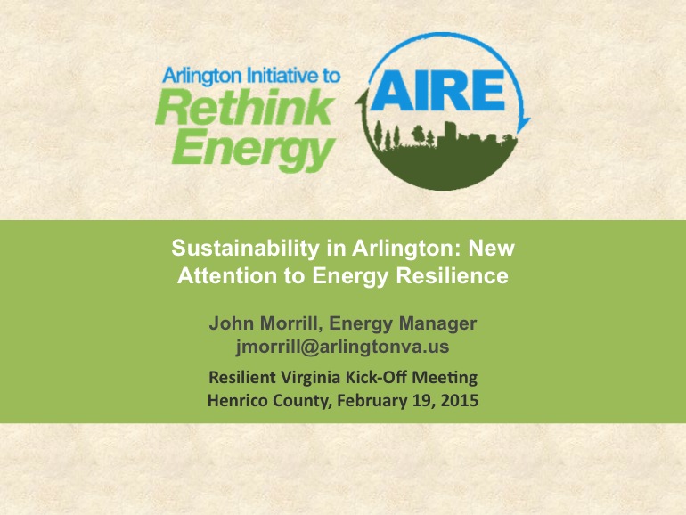Sustainability in Arlington: New Attention to Energy Resilience