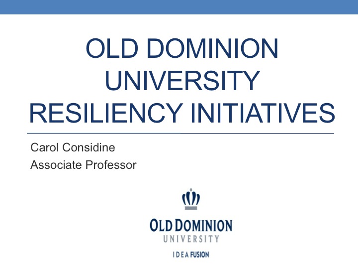 Old Dominion University Resiliency Initiatives