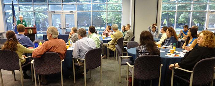 Community members learn about sea level rise