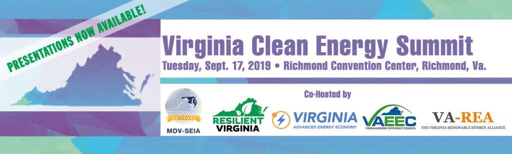 Presentations available from the 2019 Virginia Clean Energy Summit