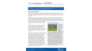 Connecting the Dots: Value and Health Equity