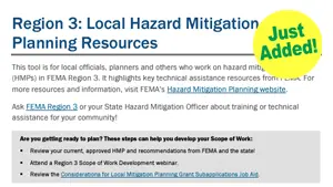 FEMA Region 3 Local Hazard Mitigation Planning Resources