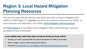 FEMA Region 3 Local Hazard Mitigation Planning Resources