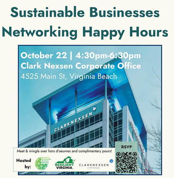 Sustainable Businesses Networking Happy Hour Oct 22